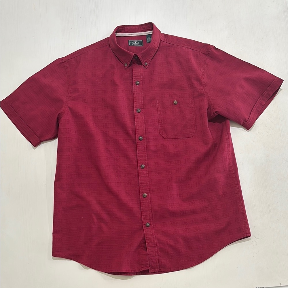 G.H. Bass & Co Red Casual Button Down Shirt Short Sleeves